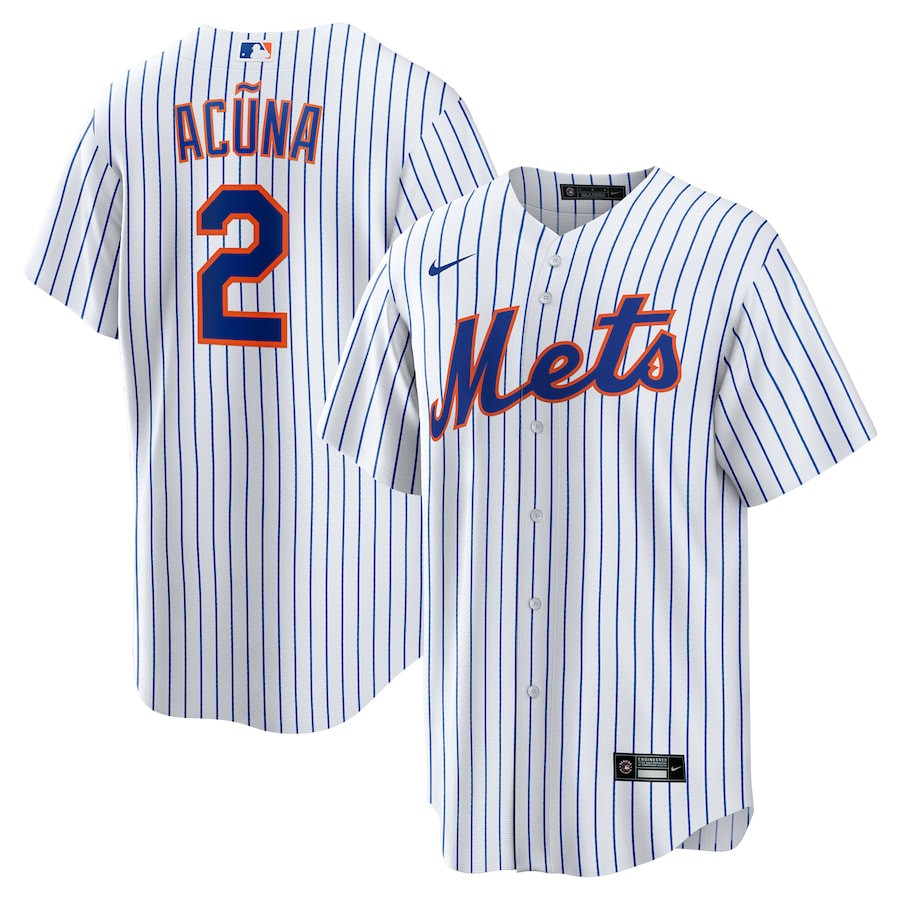 Luisangel Acu?a 2 New York Mets Home Player White MLB Jersey Men's