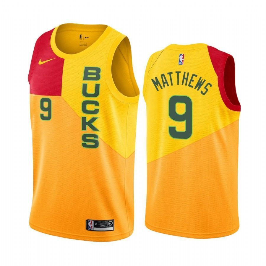 Milwaukee Bucks Wesley Matthews 9 City NBA Jersey Men's