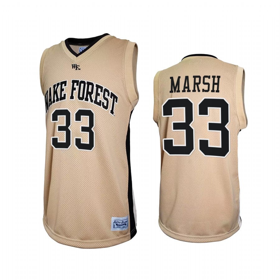 Matthew Marsh 33 Wake Forest Demon Deacons Gold Retro NCAA Jersey Men's