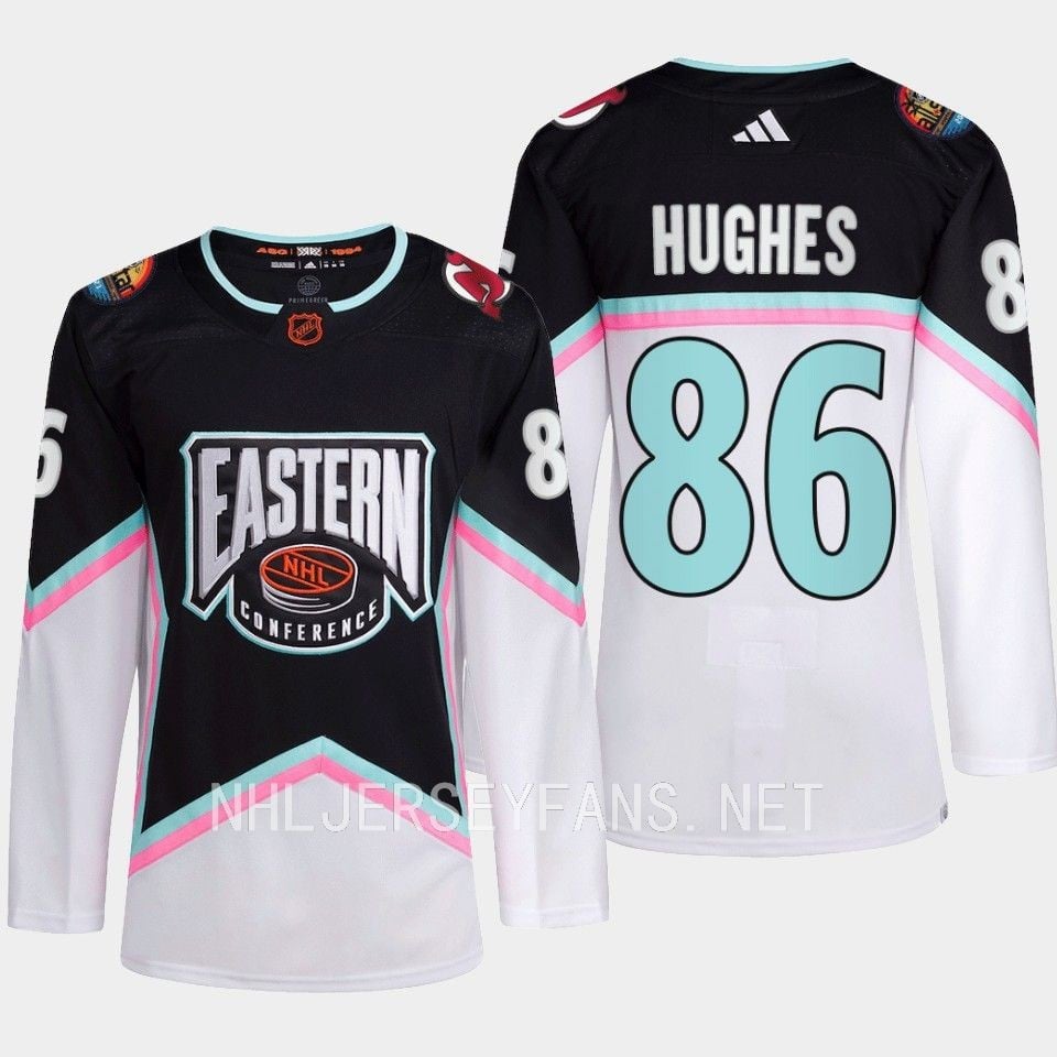 Jack Hughes 86 New Jersey Devils 2023 All Star Game Black Equipment NHL Jersey Men's