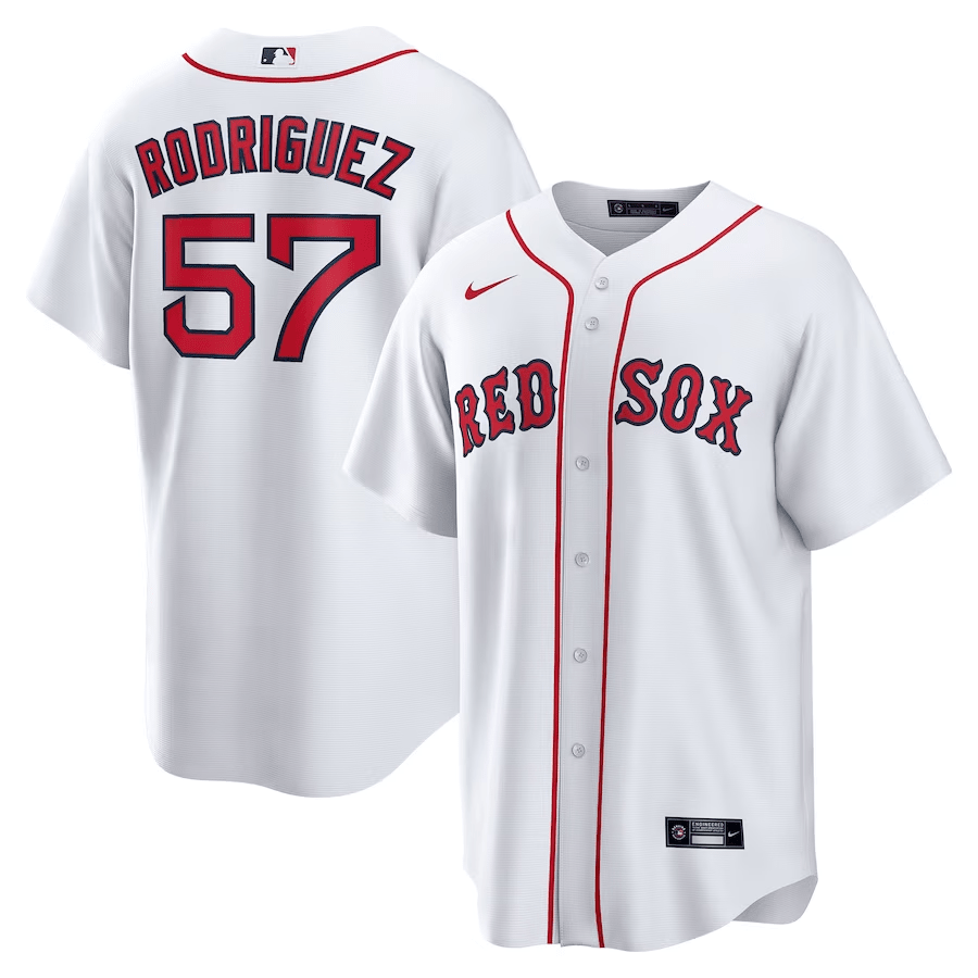 Joely Rodr?guez 57 Boston Red Sox Home White MLB Jersey Men's