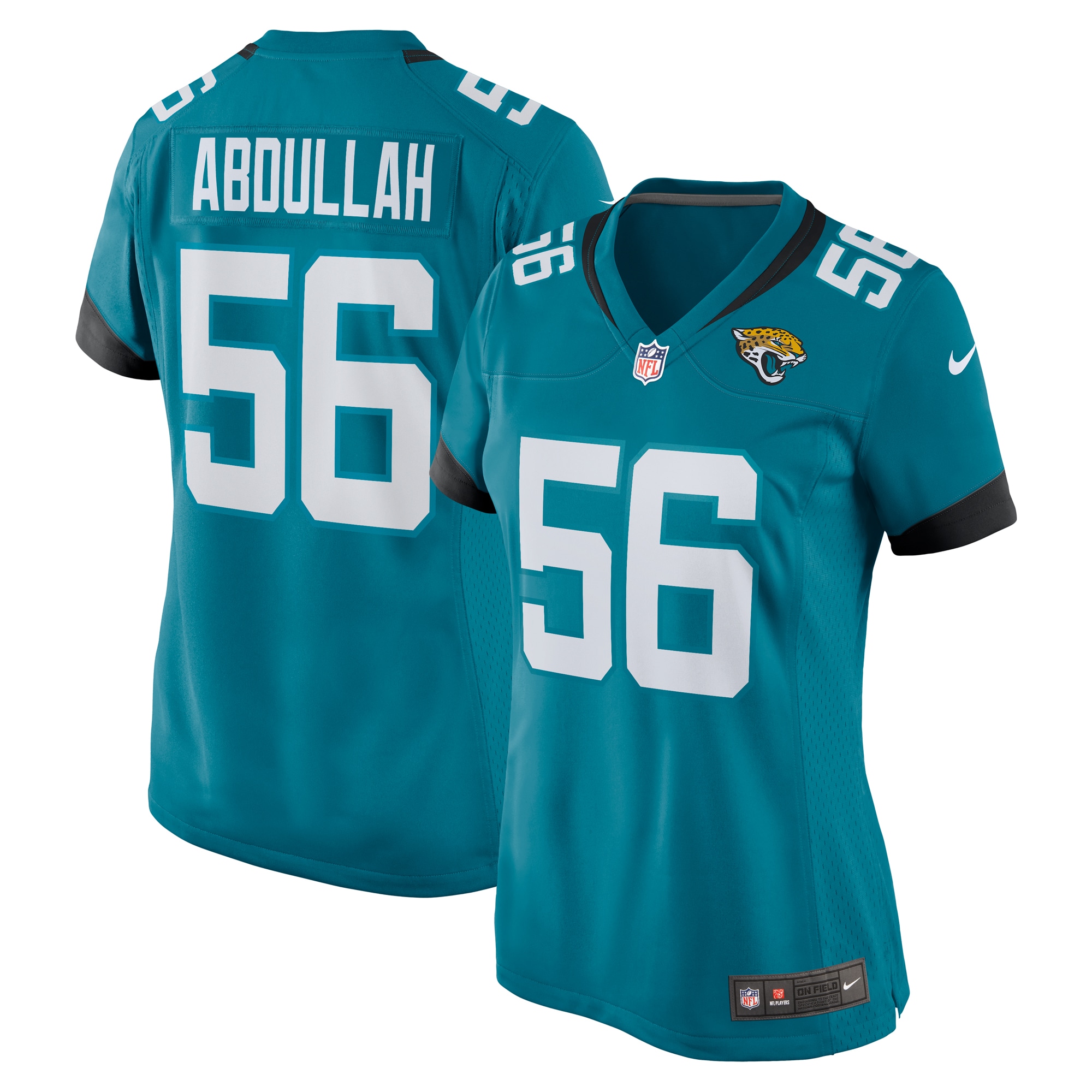Jacksonville Jaguars Yasir Abdullah Teal Team Game NFL Jersey Women's