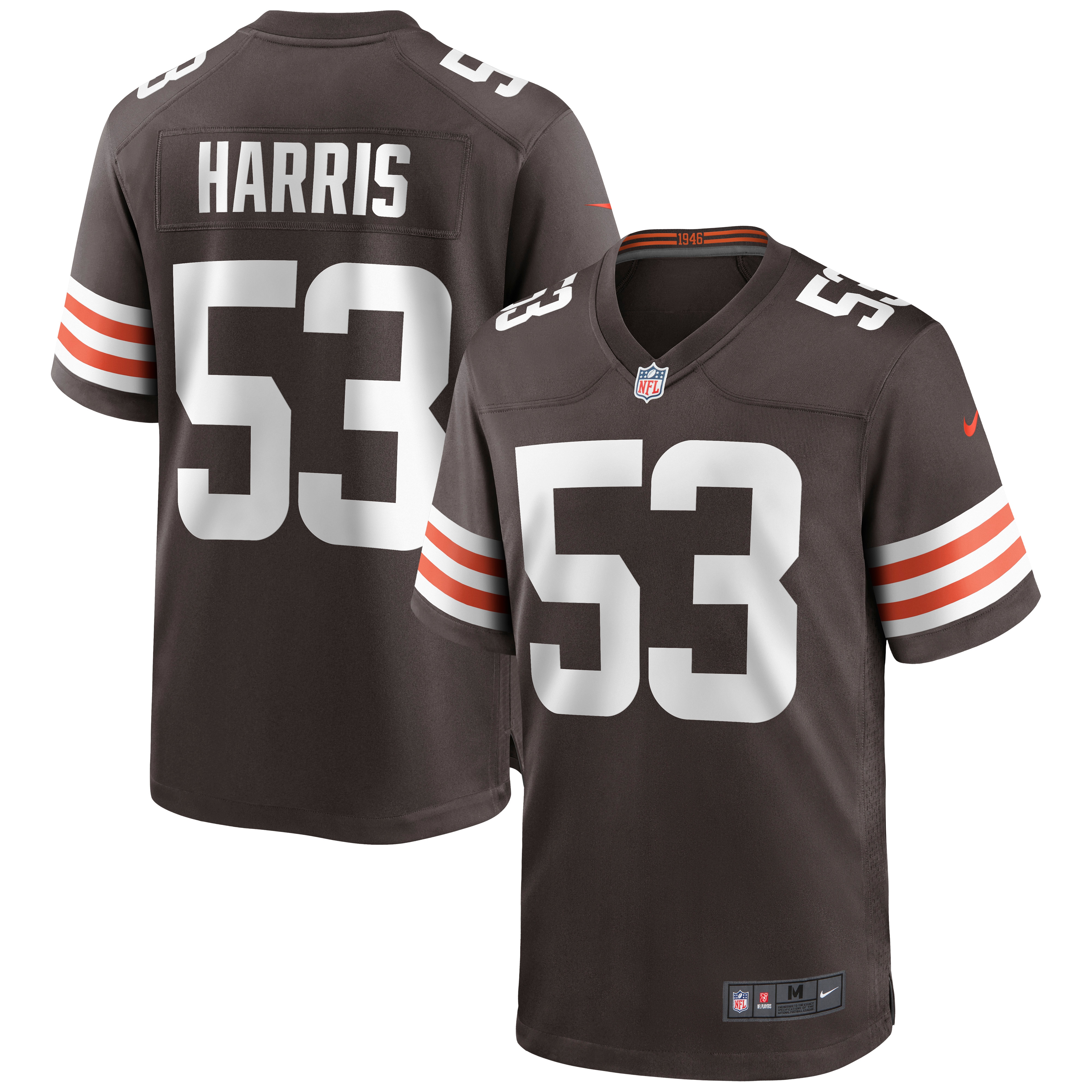Cleveland Browns Nick Harris Brown Game NFL Jersey Men's