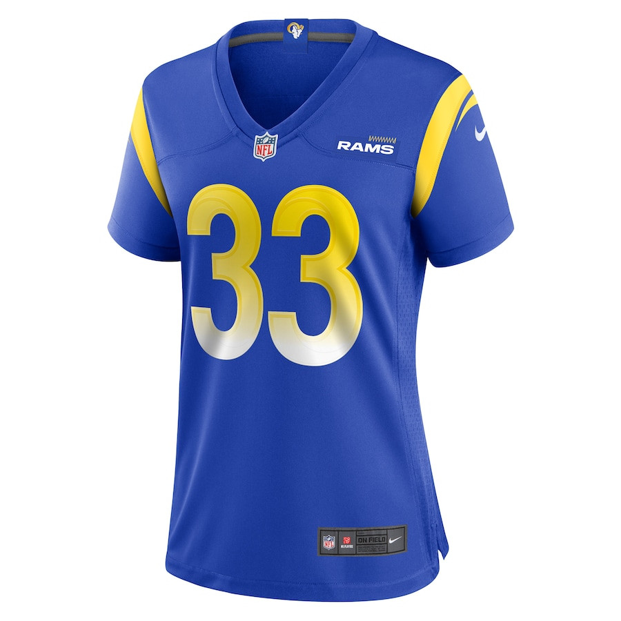 Cam Lampkin 33 Los Angeles Rams Game Royal NFL Jersey Women's