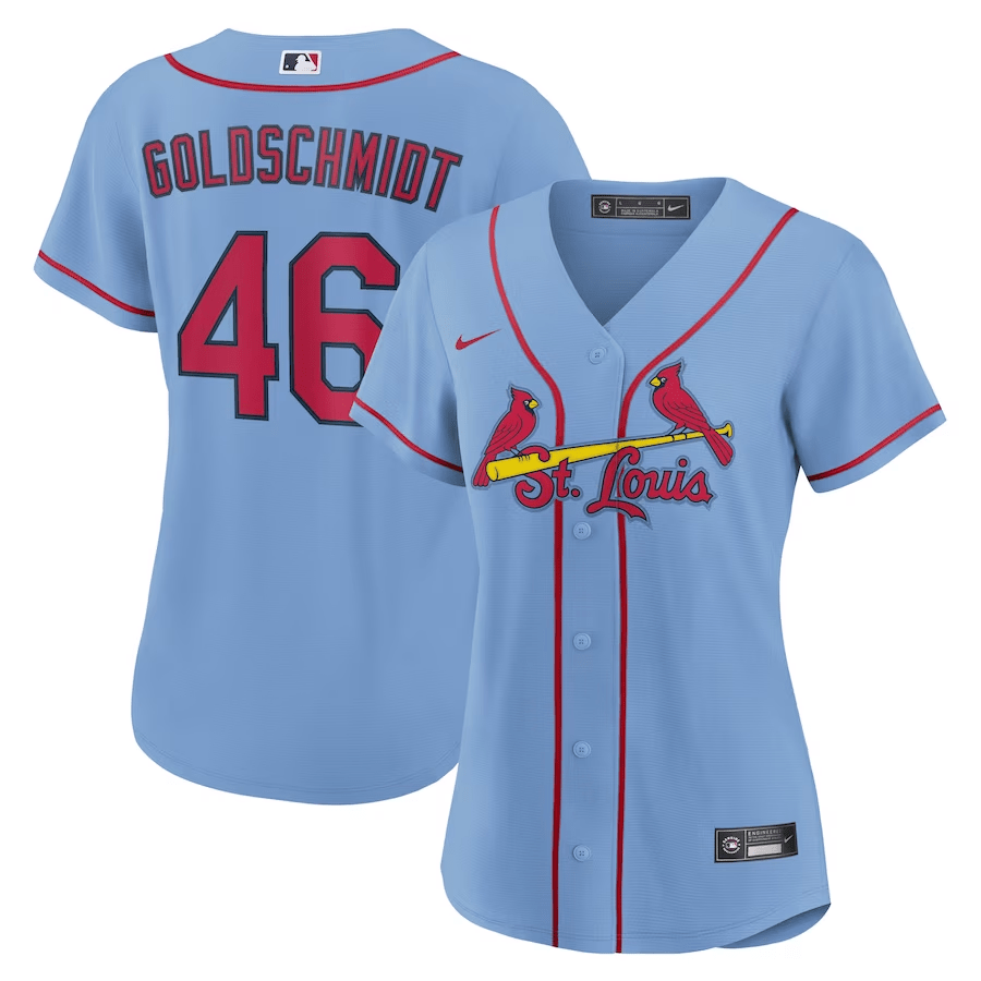 Paul Goldschmidt 46 St. Louis Cardinals Alternate Light Blue MLB Jersey Women's
