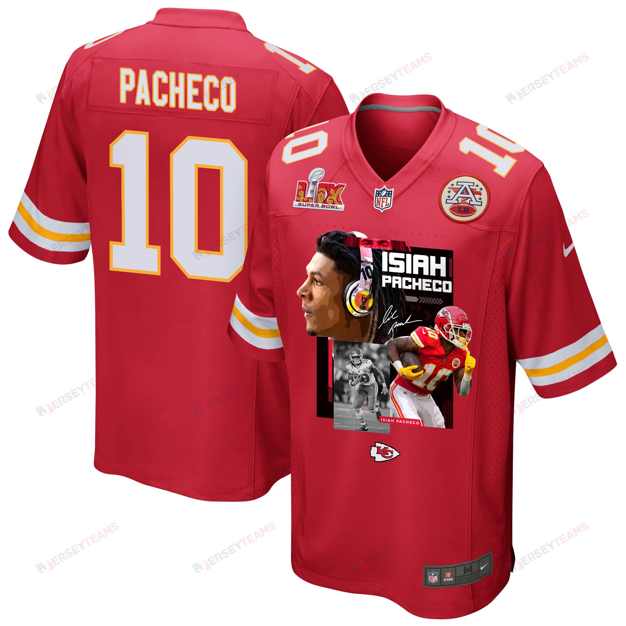 Isiah Pacheco 10 Kansas City Chiefs Pop Up Game Red NFL Jersey Men's
