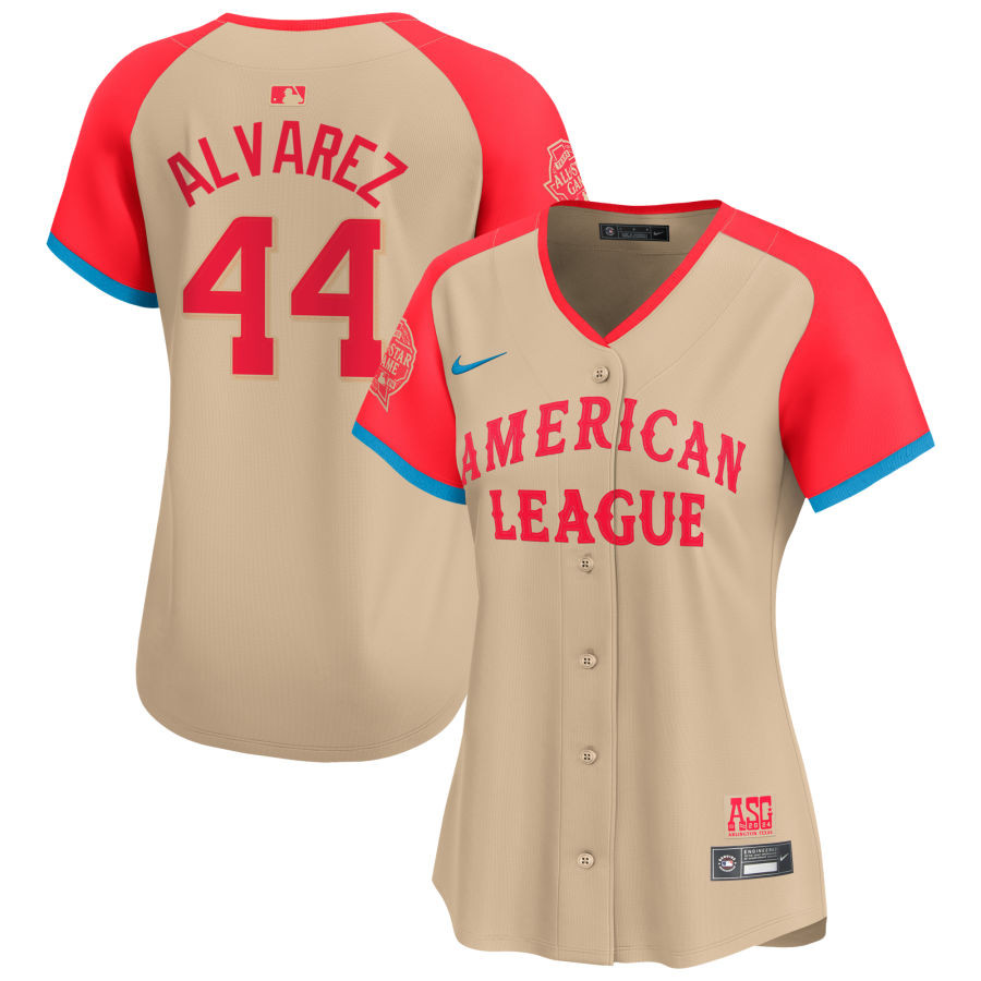 Yordan Alvarez 44 American League 2024 All Star Game Limited Player Cream MLB Jersey Women's