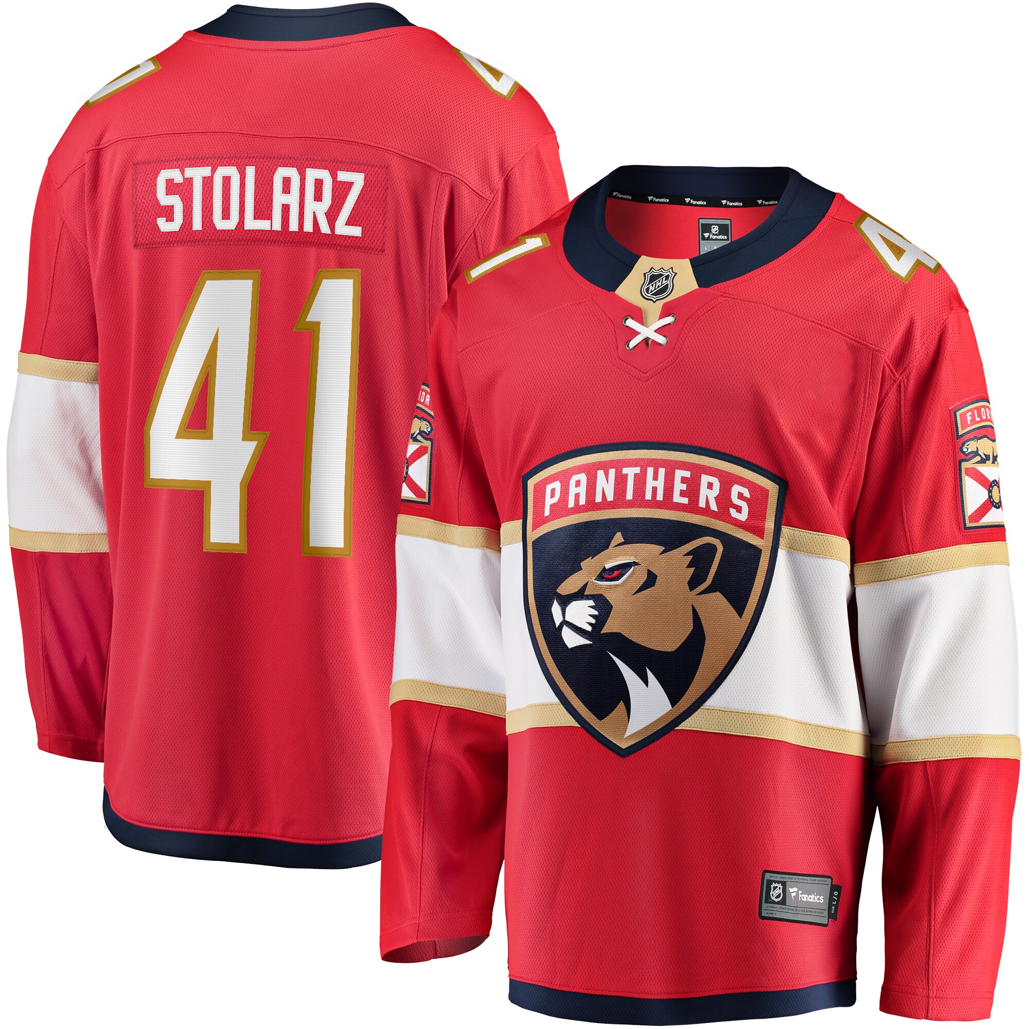 Florida Panthers Anthony Stolarz Red Home Breakaway NHL Jersey Men's