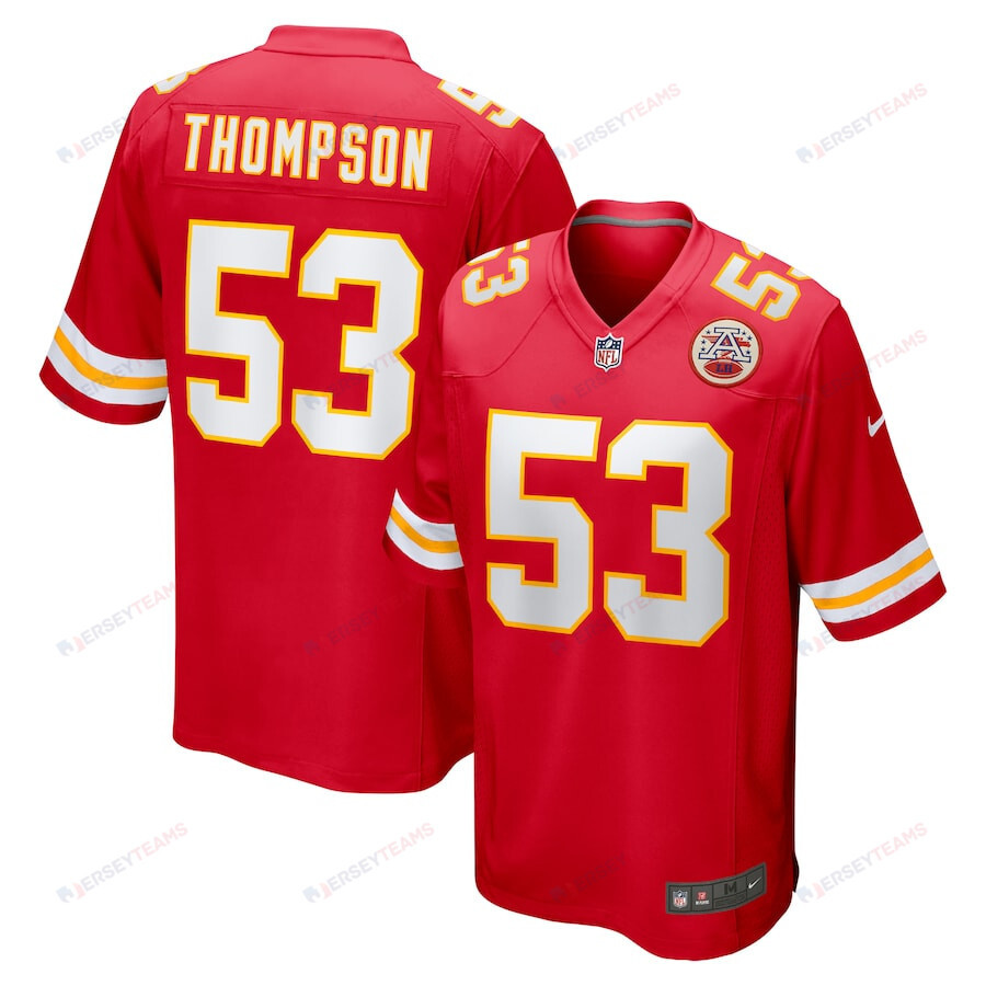 BJ Thompson 53 Kansas City Chiefs Game Red NFL Jersey Men's
