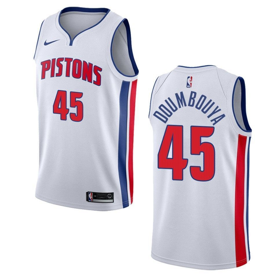 Detroit Pistons 45 Sekou Doumbouya Association Swingman White NBA Jersey Men's