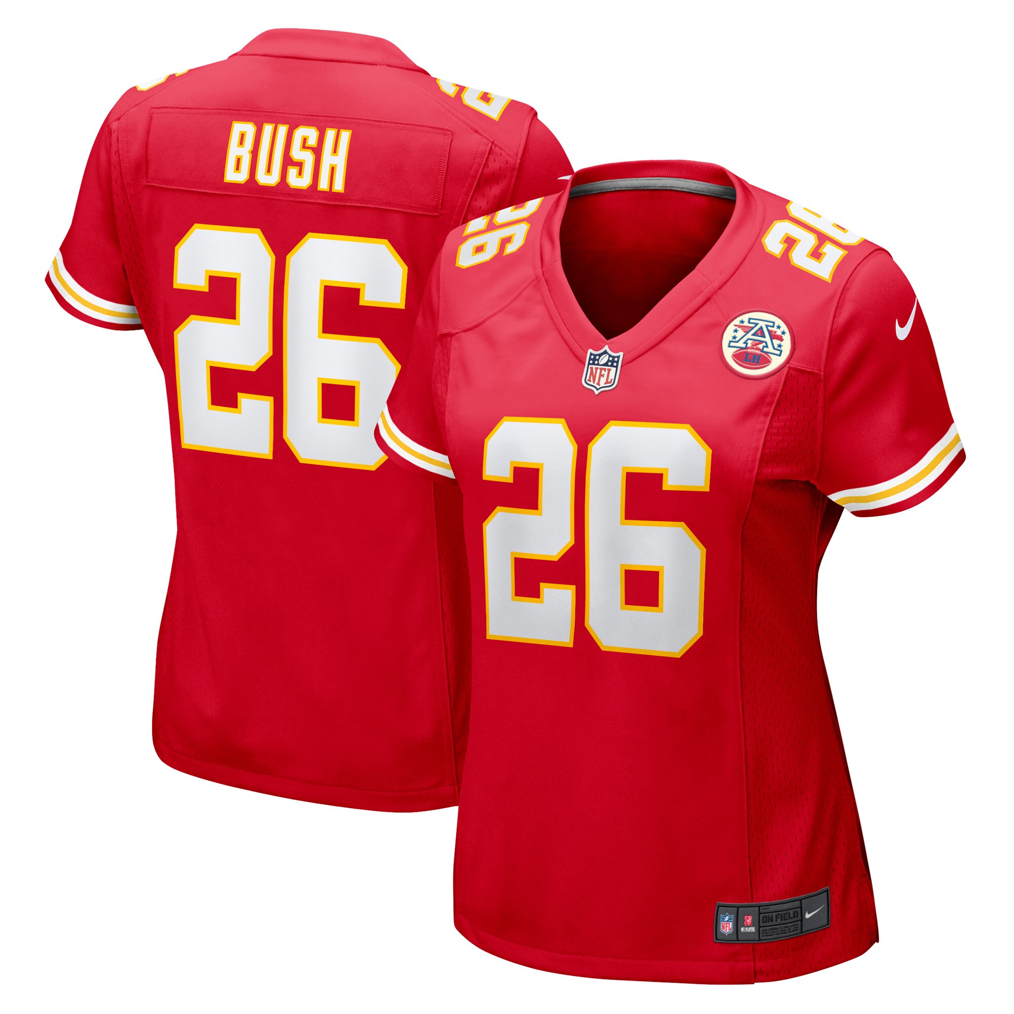 Kansas City Chiefs Deon Bush Red Game Player NFL Jersey Women's
