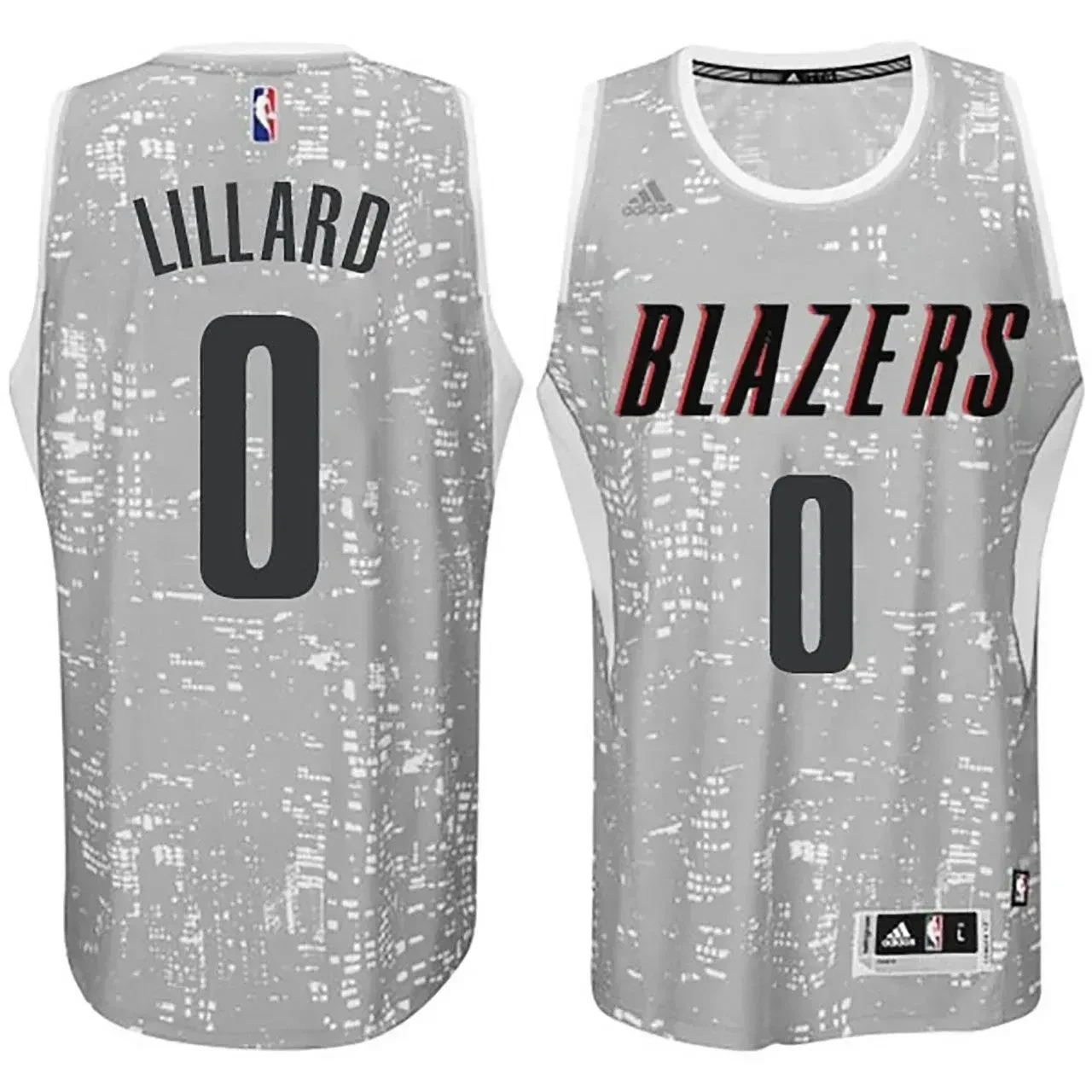 Portland Trail Blazers 0 Damian Lillard City Lights Gray Swingman NBA Jersey Men's