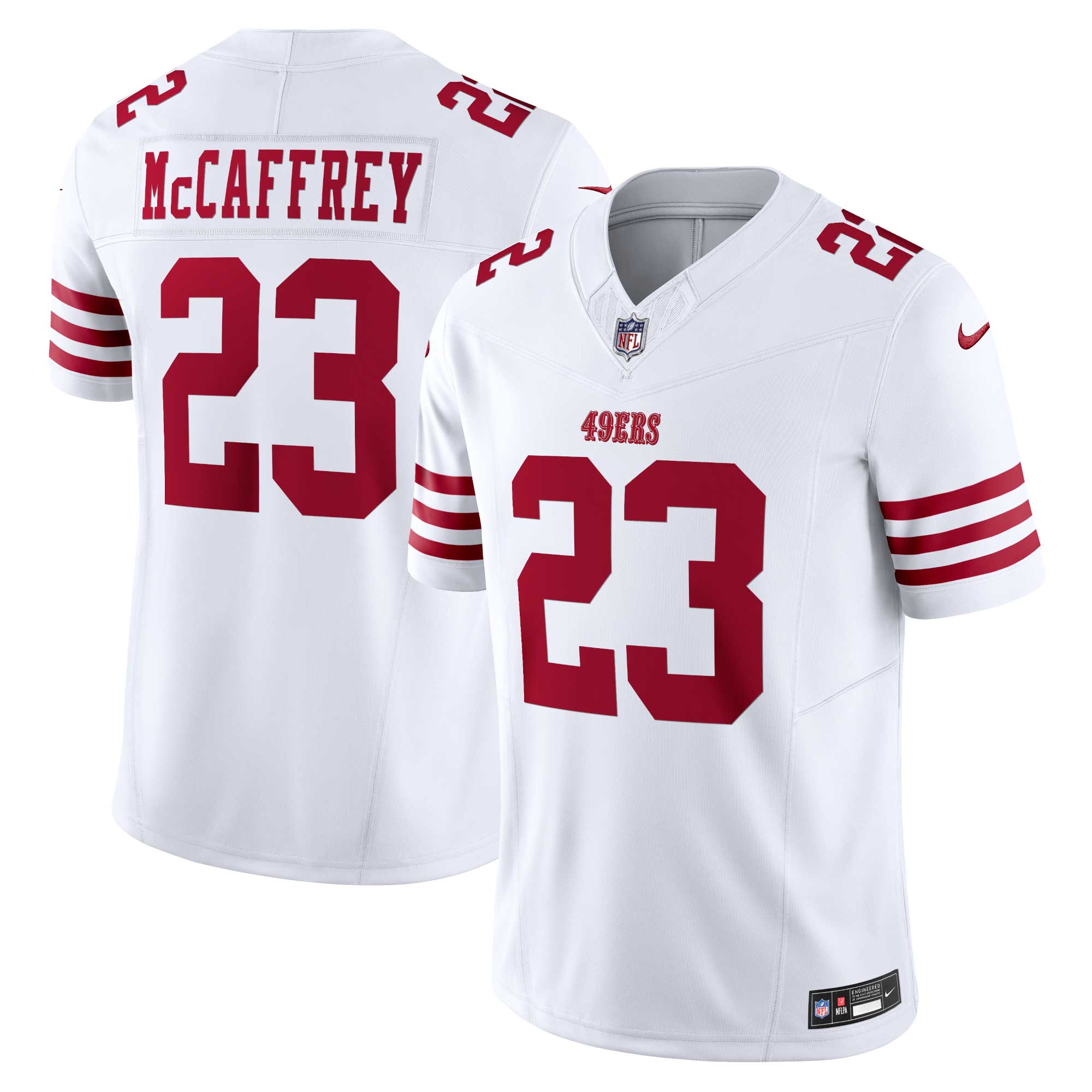 San Francisco 49ers Christian McCaffrey White Vapor F.U.S.E. Limited NFL Jersey Men's