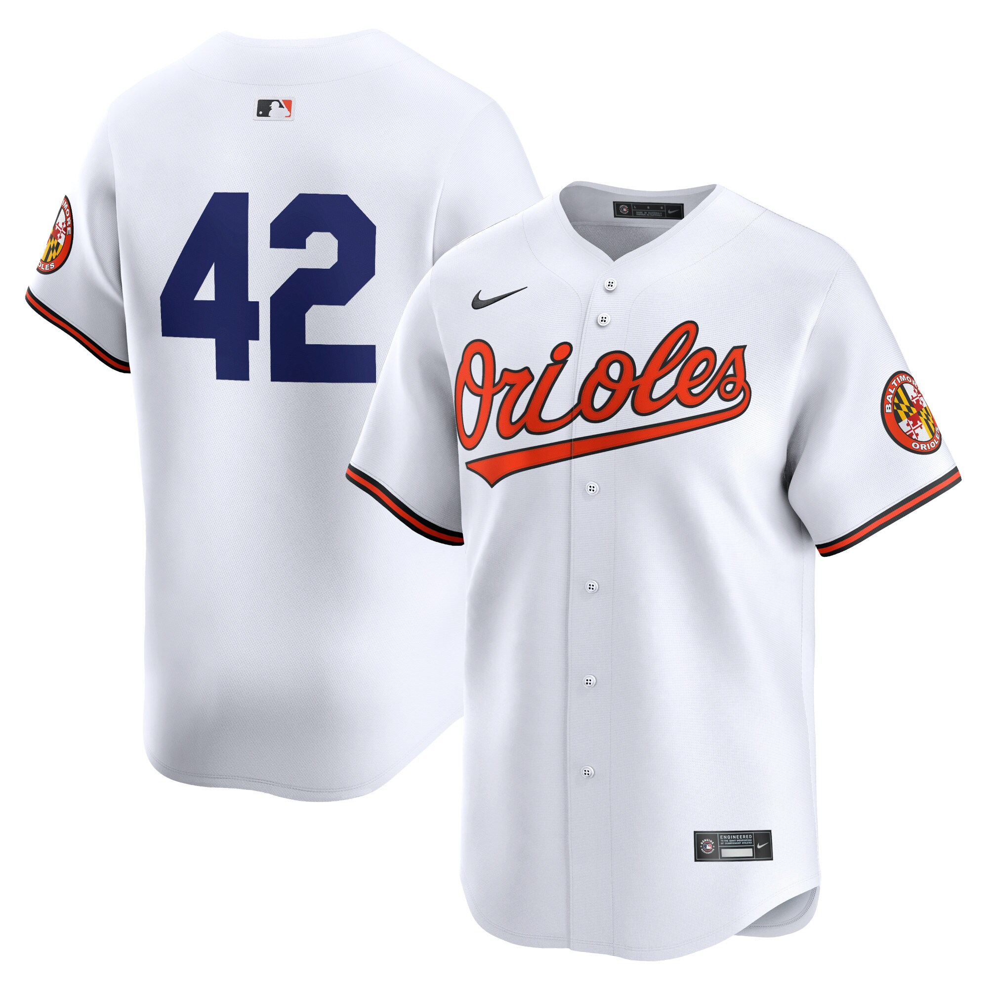Baltimore Orioles White 2024 Jackie Robinson Day Home Limited MLB Jersey Men's