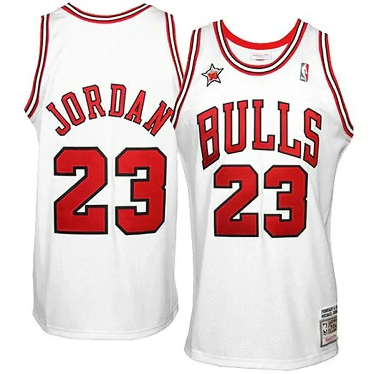 Michael Jordan Mitchell Ness Chicago Bulls 23 1998 Throwback White NBA Jersey Men's