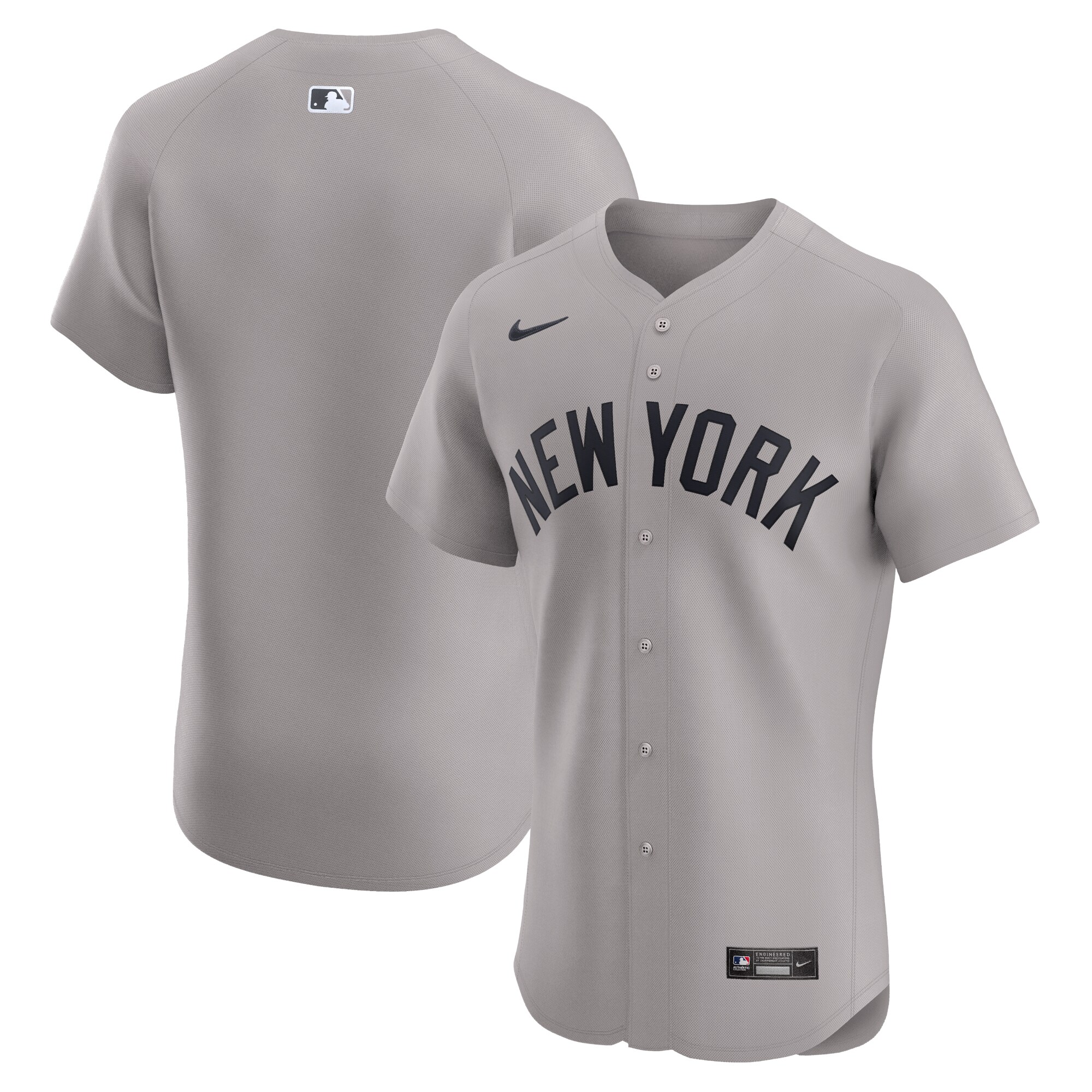 New York Yankees Gray Road Elite MLB Jersey Men's