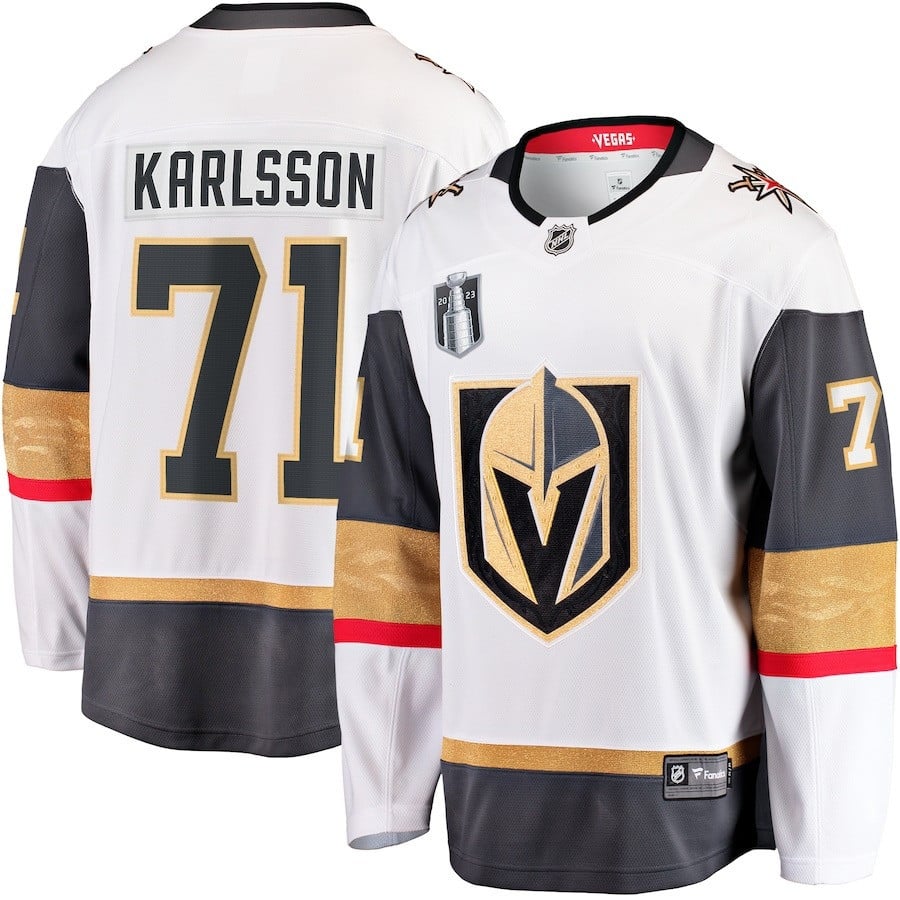 William Karlsson 71 Vegas Golden Knights 2023 Stanley Cup Final Away Breakaway Player White NHL Jersey Men's