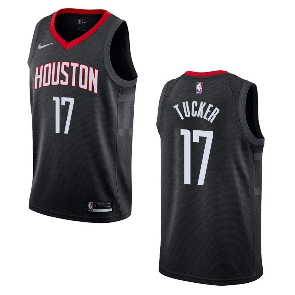 Houston Rockets 17 P.j. Tucker Statement Swingman Black NBA Jersey Men's