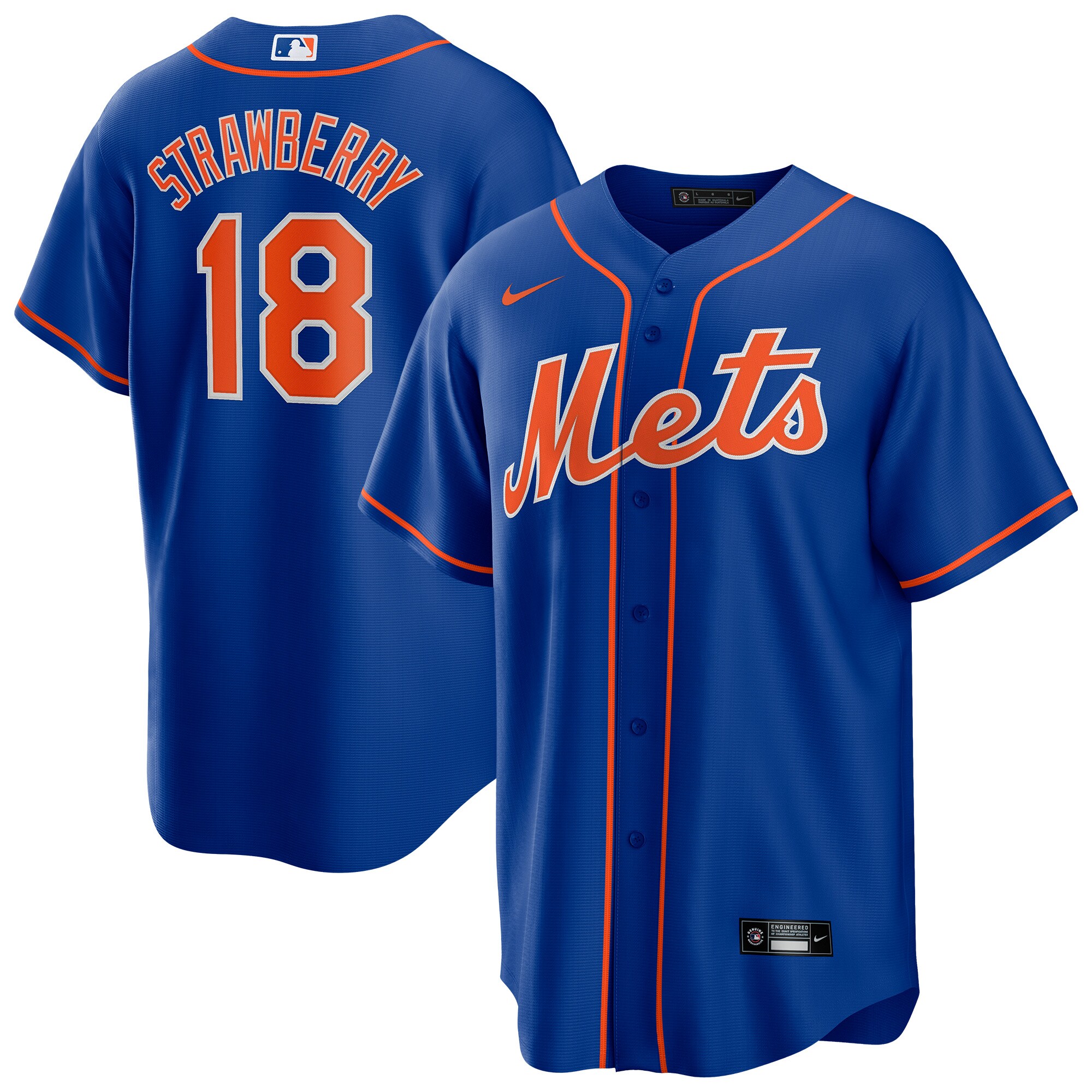 New York Mets Darryl Strawberry Royal Alternate Player MLB Jersey Men's