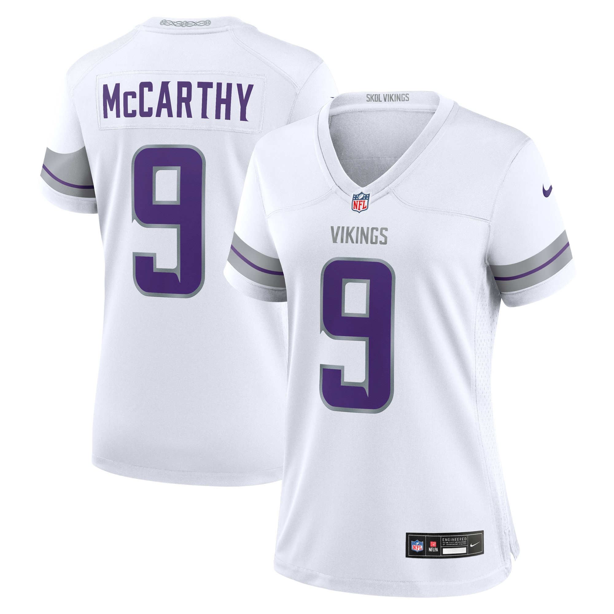 Minnesota Vikings J.J. McCarthy White Alternate Game Player NFL Jersey Women's