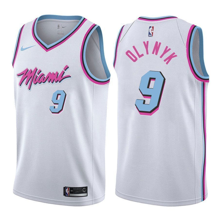 Miami Heat Kelly Olynyk 9 Swingman City Editio White NBA Jersey Men's
