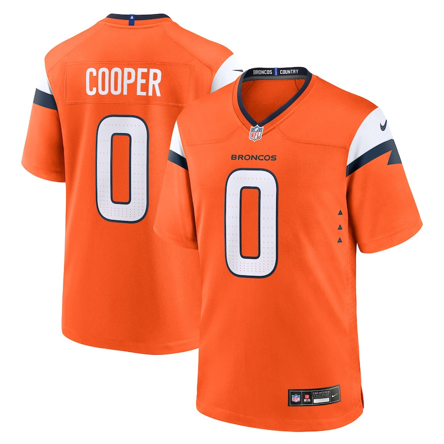Jonathon Cooper 0 Denver Broncos Team Game Orange NFL Jersey Men's