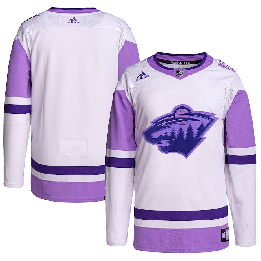 Minnesota Wild Fights Cancer Primegreen White/Purple NHL Jersey Men's