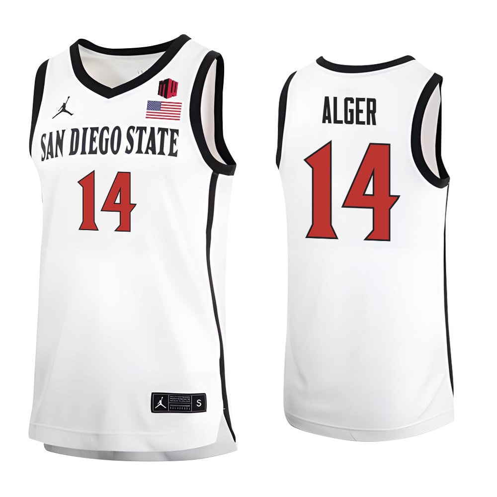 Cade Alger 14 San Diego State Aztecs 2023 MW Logo- Me White NCAA Jersey Men's