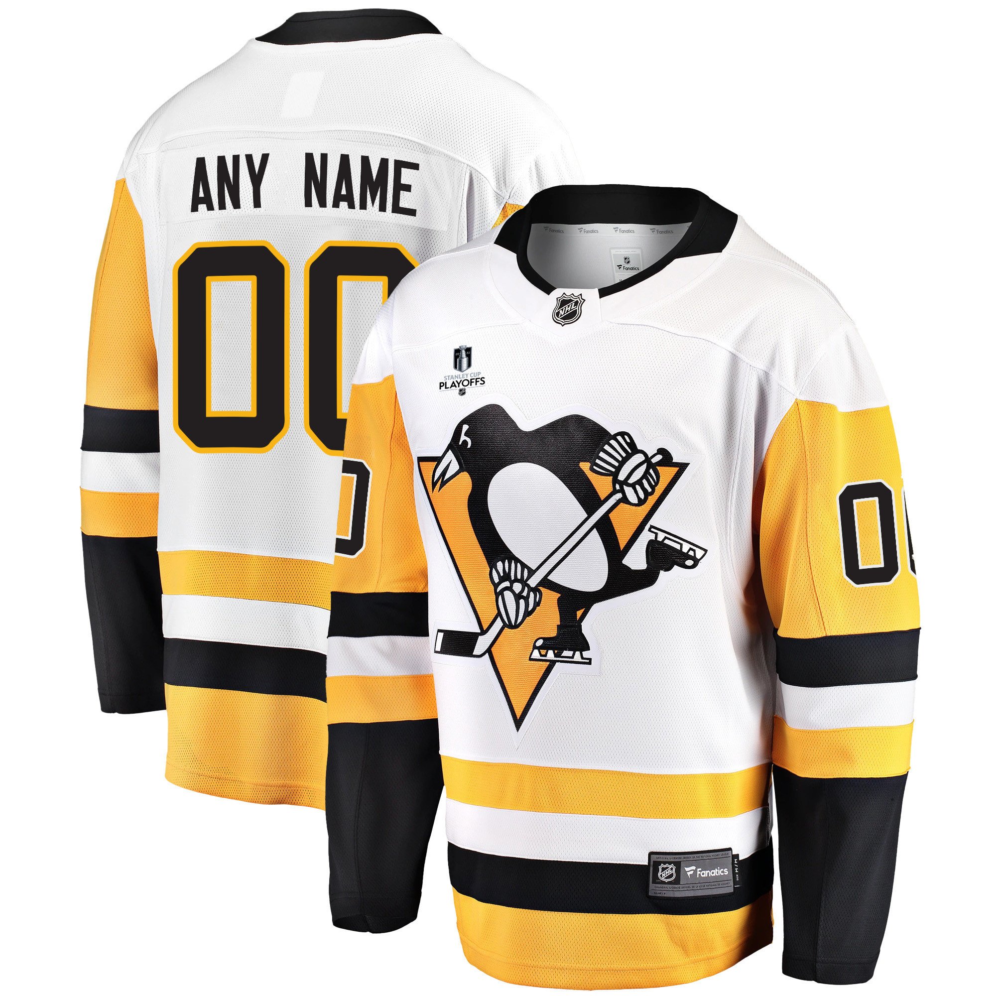 Pittsburgh Penguins Custom Away 2022 Stanley Cup Playoffs Breakaway White NHL Jersey Men's