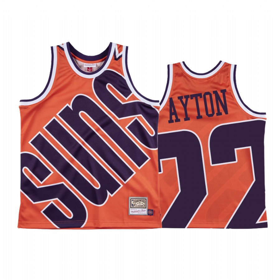 Deandre Ayton 22 Phoenix Suns Hardwood Classics Orange Big Face NBA Jersey Men's