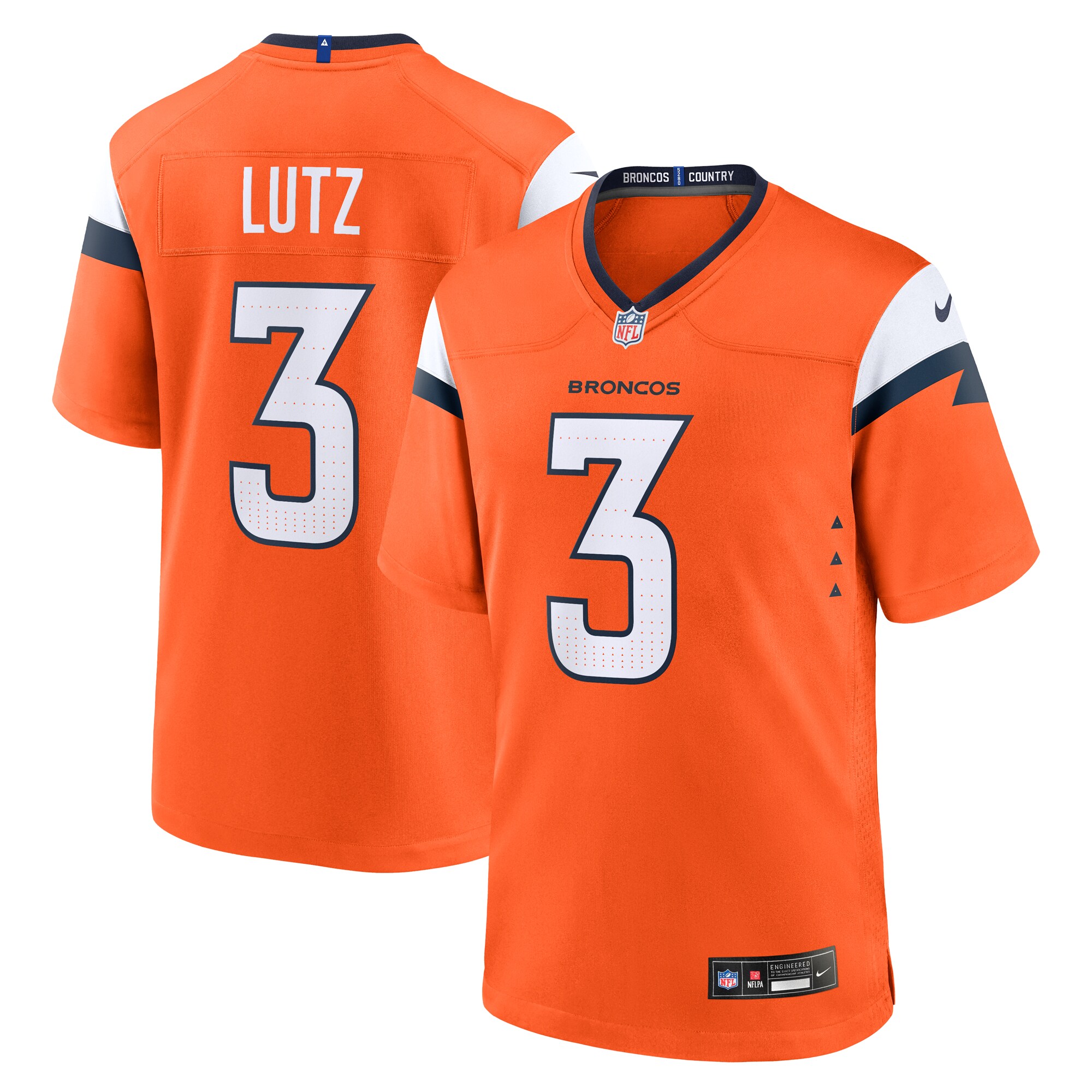 Denver Broncos Wil Lutz Orange Team Game NFL Jersey Men's