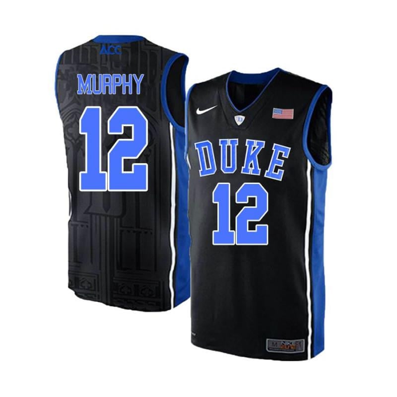 12 Alex Murphy Black Blue Elite Duke Blue Devils NCAA Jersey Men's