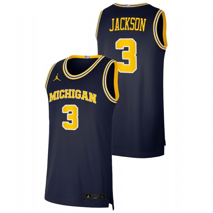 Zeb Jackson 3 Michigan Wolverines Navy Dri-FIT Swingman NCAA Jersey Men's