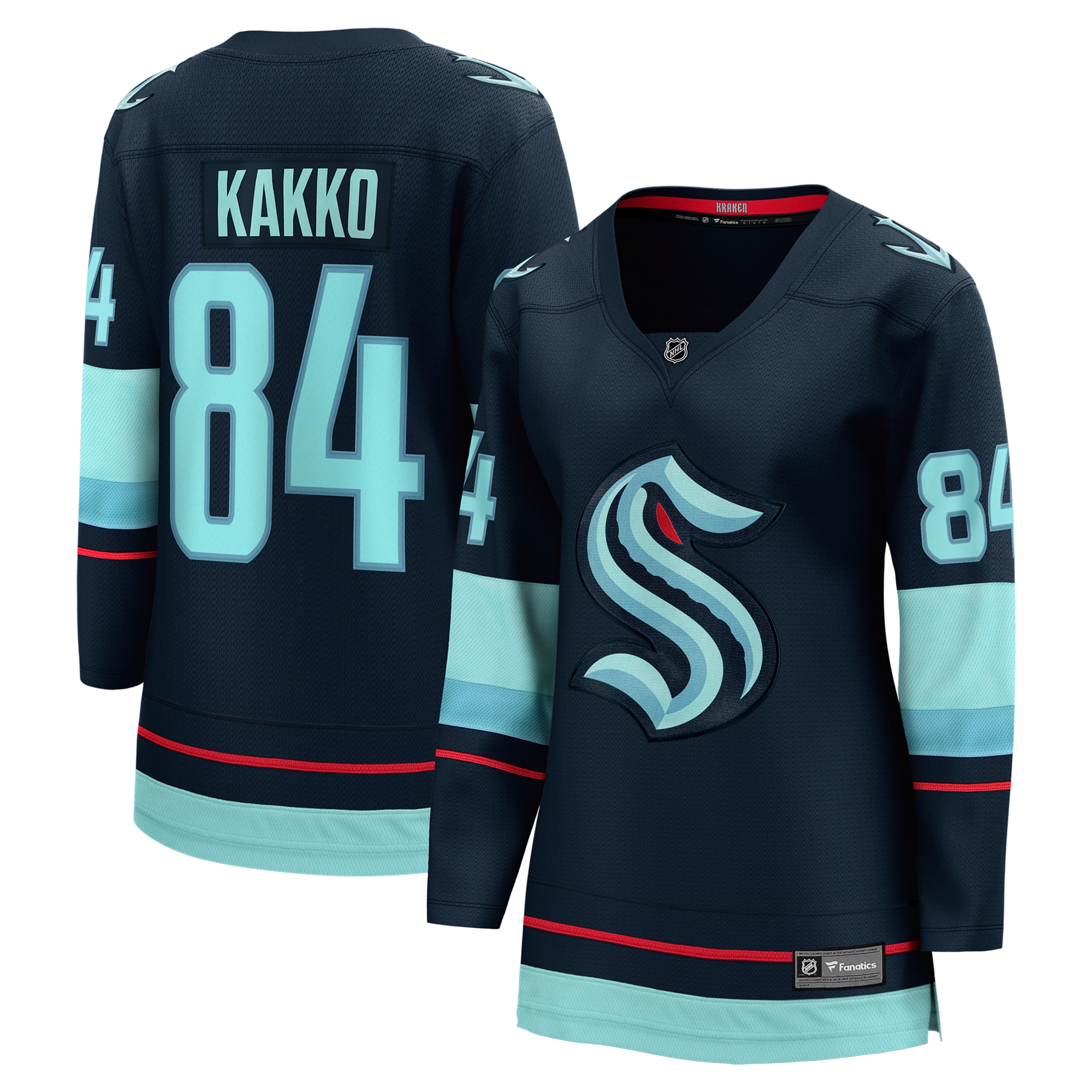 Seattle Kraken Kaapo Kakko Deep Sea Blue Home Breakaway Player NHL Jersey Women's