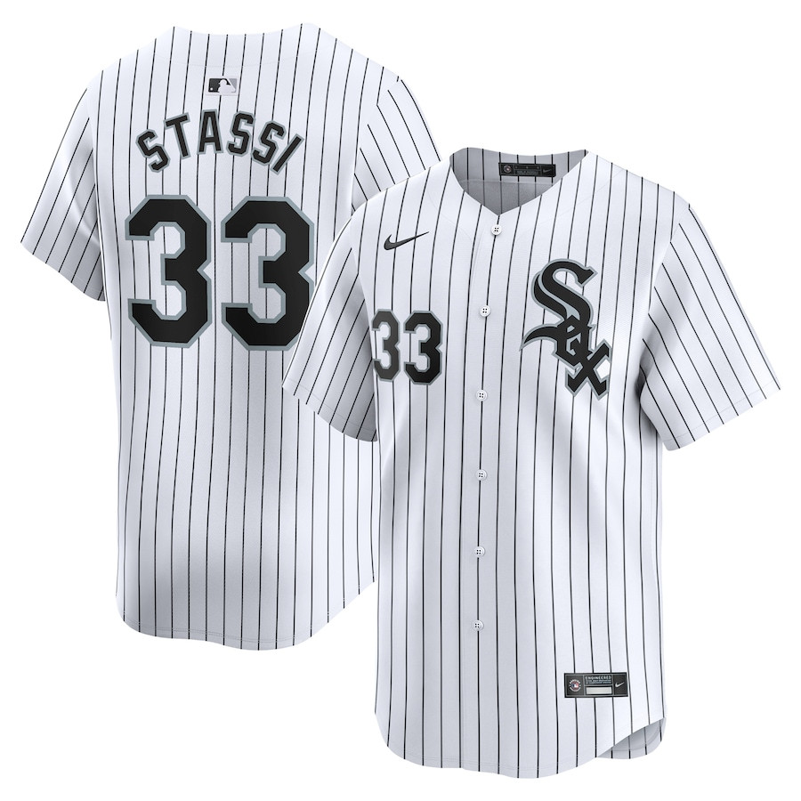 Max Stassi 33 Chicago White Sox Home Limited White MLB Jersey Men's
