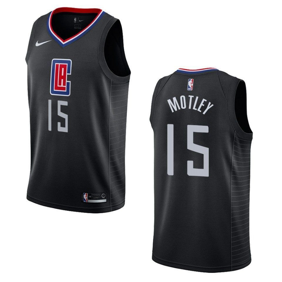 Los Angeles Clippers 15 Johnathan Motley Statement Swingman Black NBA Jersey Men's