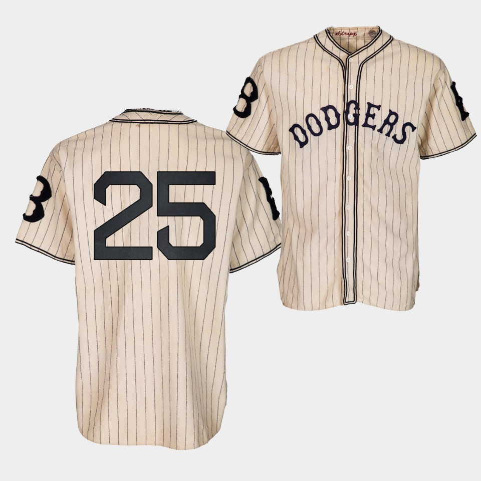 Brooklyn Los Angeles Dodgers Trayce Thompson 1933 Heritage 25 Gold Pinstripe MLB Jersey Men's