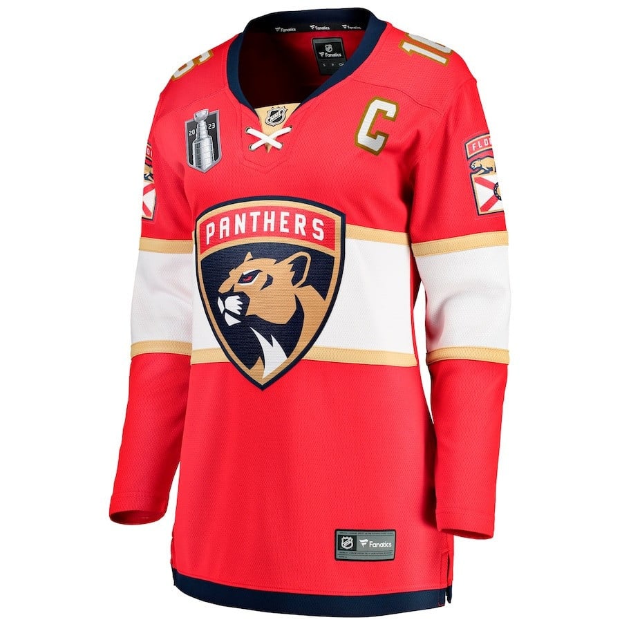 Aleksander Barkov 16 Florida Panthers 2023 Stanley Cup Final Home Breakaway Player Red NHL Jersey Women's