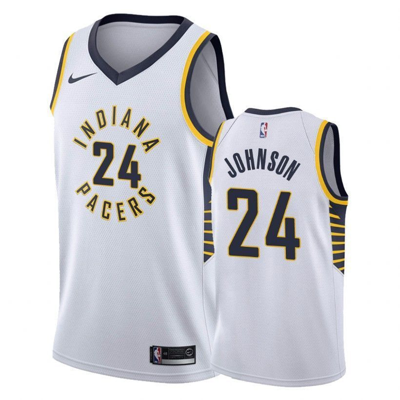 Indiana Pacers Alize Johnson 24 Associatio White NBA Jersey Men's