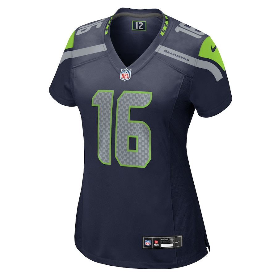 Tyler Lockett 16 Seattle Seahawks Game College Navy NFL Jersey Women's