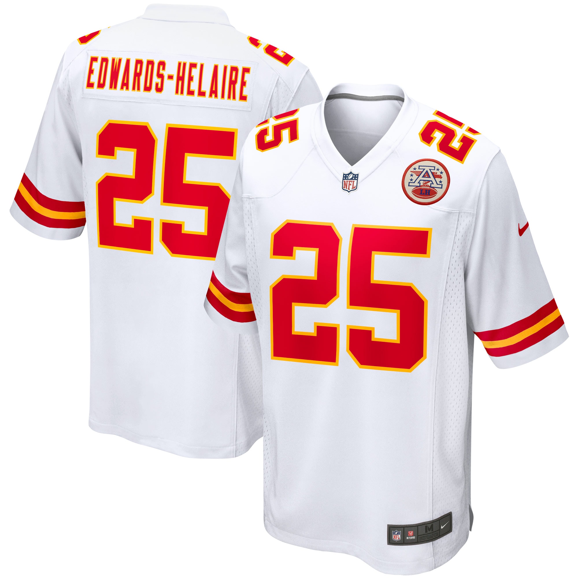 Kansas City Chiefs Clyde Edwards-Helaire White Game NFL Jersey Men's