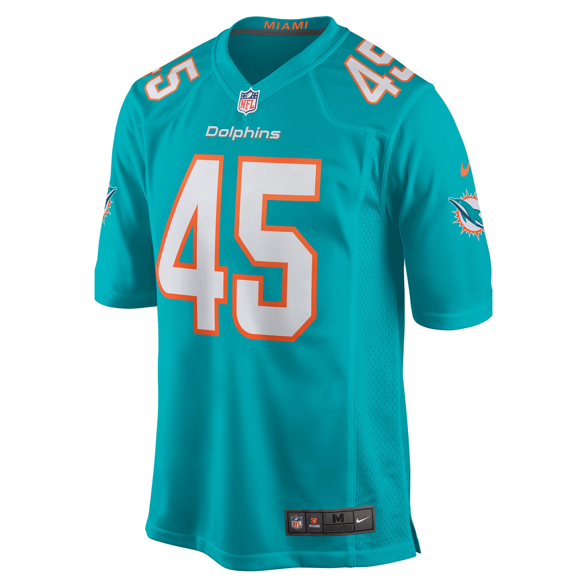 Miami Dolphins Duke Riley Aqua Game NFL Jersey Men's
