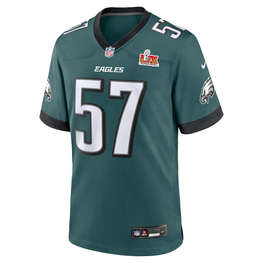 Ben VanSumeren #57 Philadelphia Eagles Super Bowl LIX Midnight Green NFL Jersey Men's