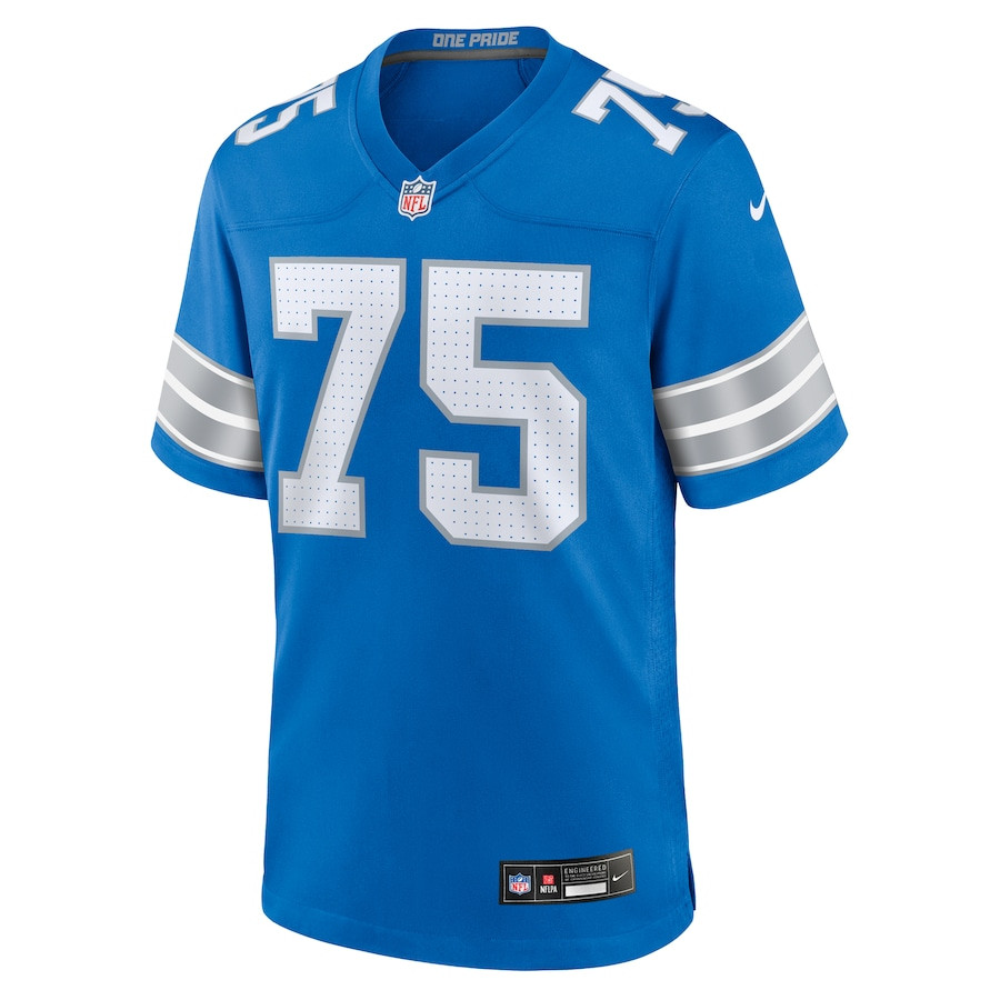 Colby Sorsdal 75 Detroit Lions Team Game Blue NFL Jersey Men's