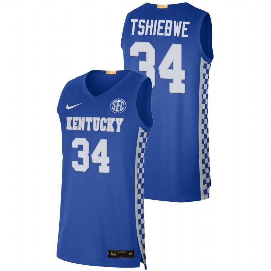 Oscar Tshiebwe 34 Royal Kentucky Wildcats 2023 College NCAA Jersey Men's
