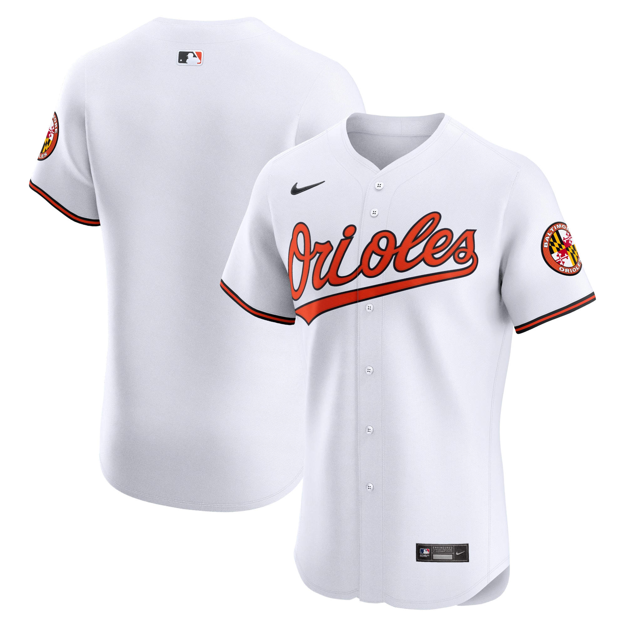 Baltimore Orioles White Home Elite MLB Jersey Men's