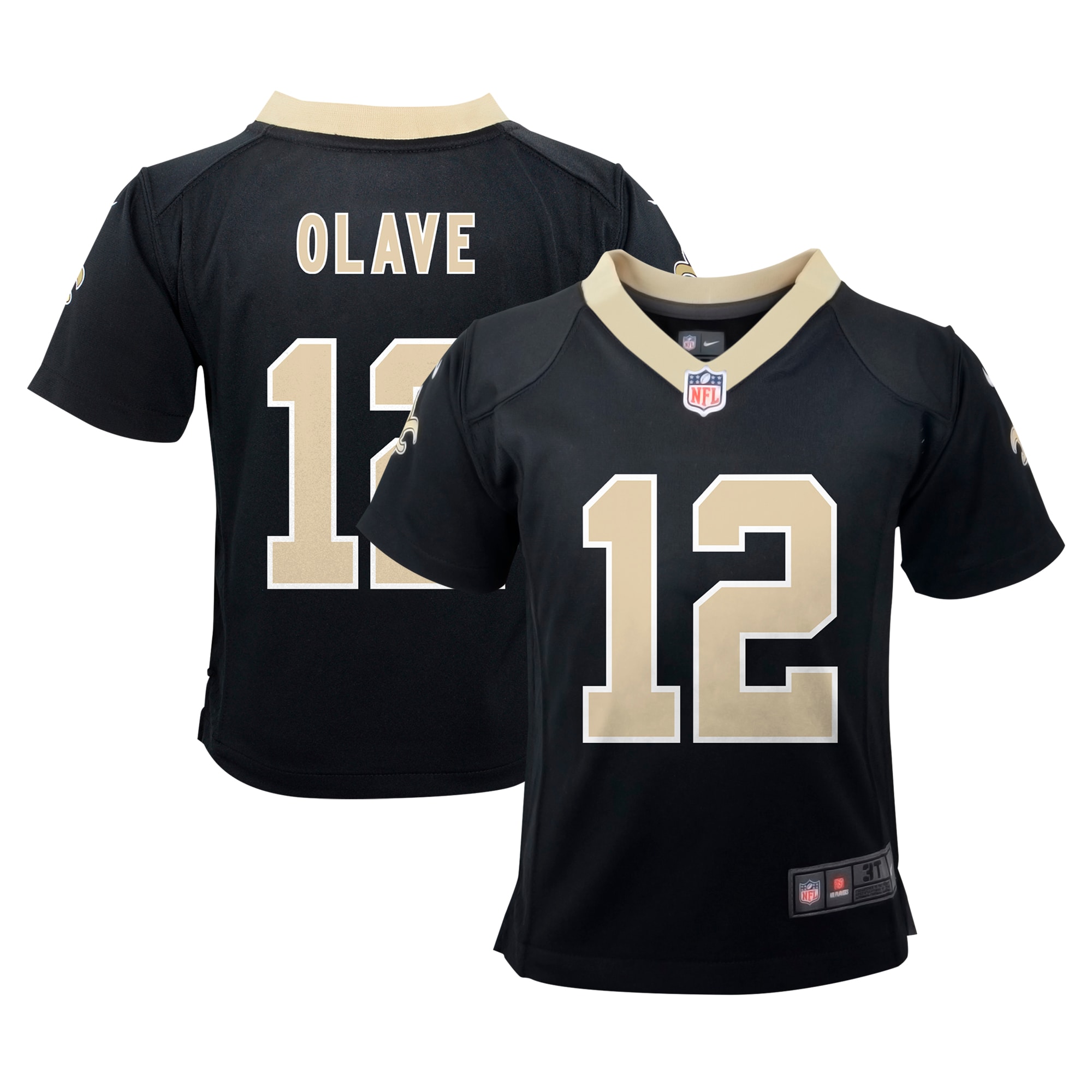 Infant New Orleans Saints Chris Olave Black Team Player Game NFL Jersey Men's
