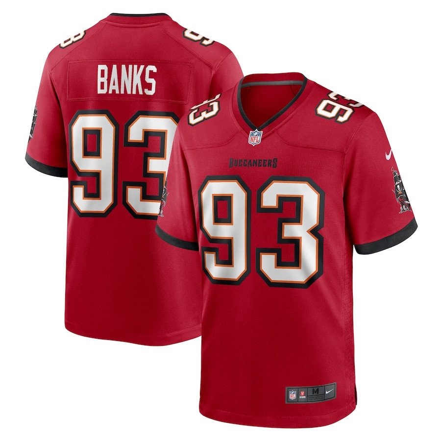 Eric Banks 93 Tampa Bay Buccaneers Game Red NFL Jersey Men's