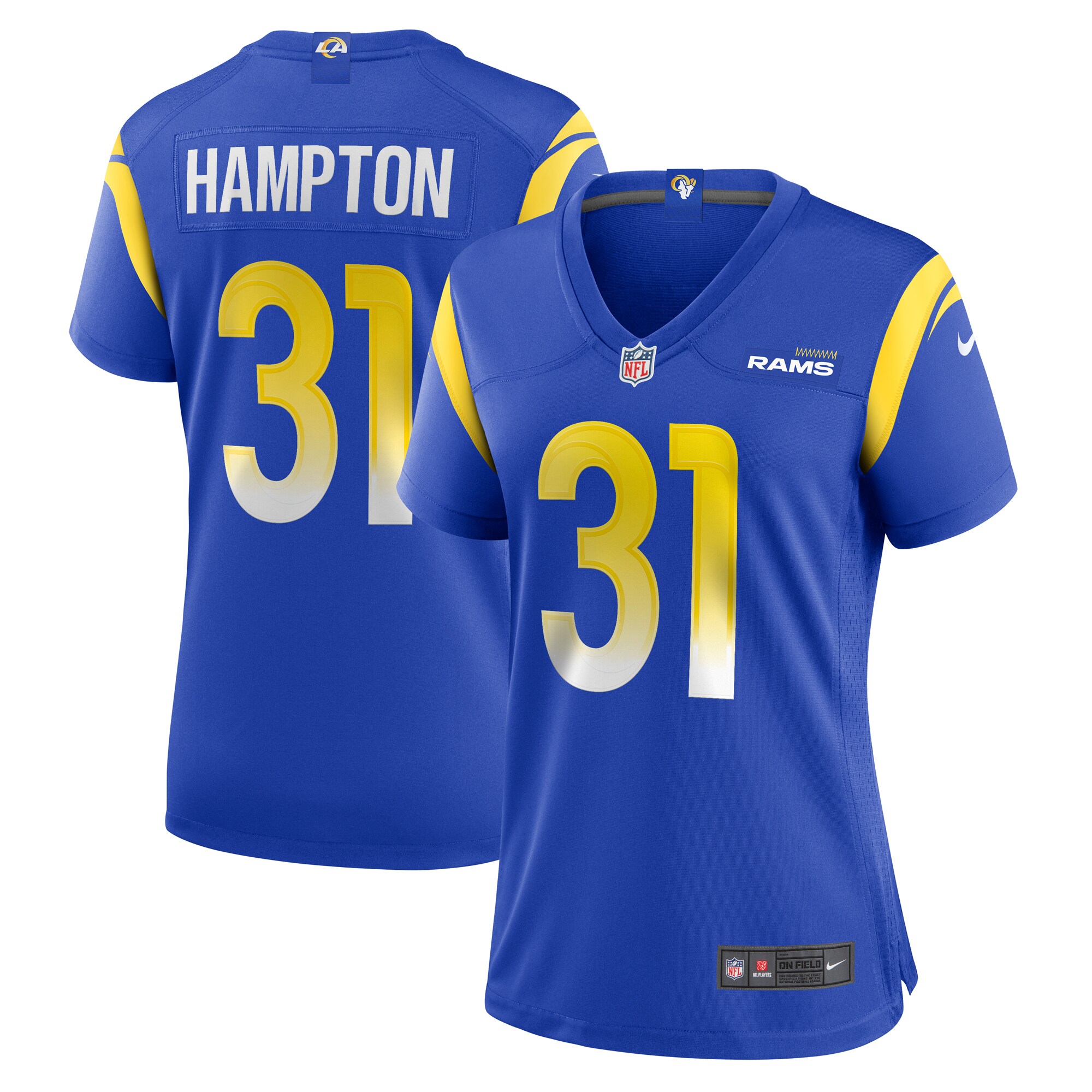 Los Angeles Rams Nick Hampton Royal Home Game NFL Jersey Women's
