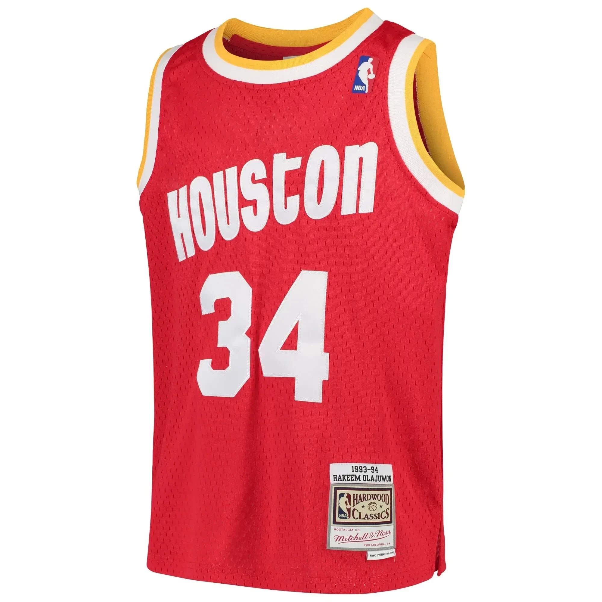 Hakeem Olajuwon Houston Rockets Mitchell&Nes Swingman Throwback Red NBA Jersey Youth